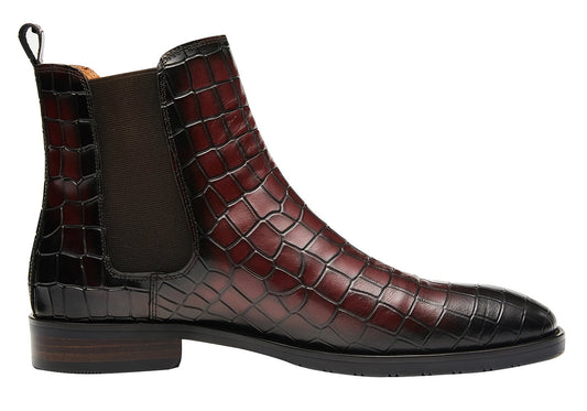 Santimon Genuine Crocodile Pattern Ankle Boots 