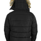 Men's Heavyweight Tech Puffer Jacket With Chest Pocket & Detachable Faux Fur Hood 