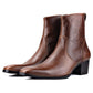 Coffee OSSTONE Dress Boots Chelsea Designer Boots for Men 