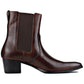 OSSTONE Dress Boots Chelsea Designer Boots for Men slip-on Leather Casual Heel Shoes JY042-Coffee-7 Coffee Brown 