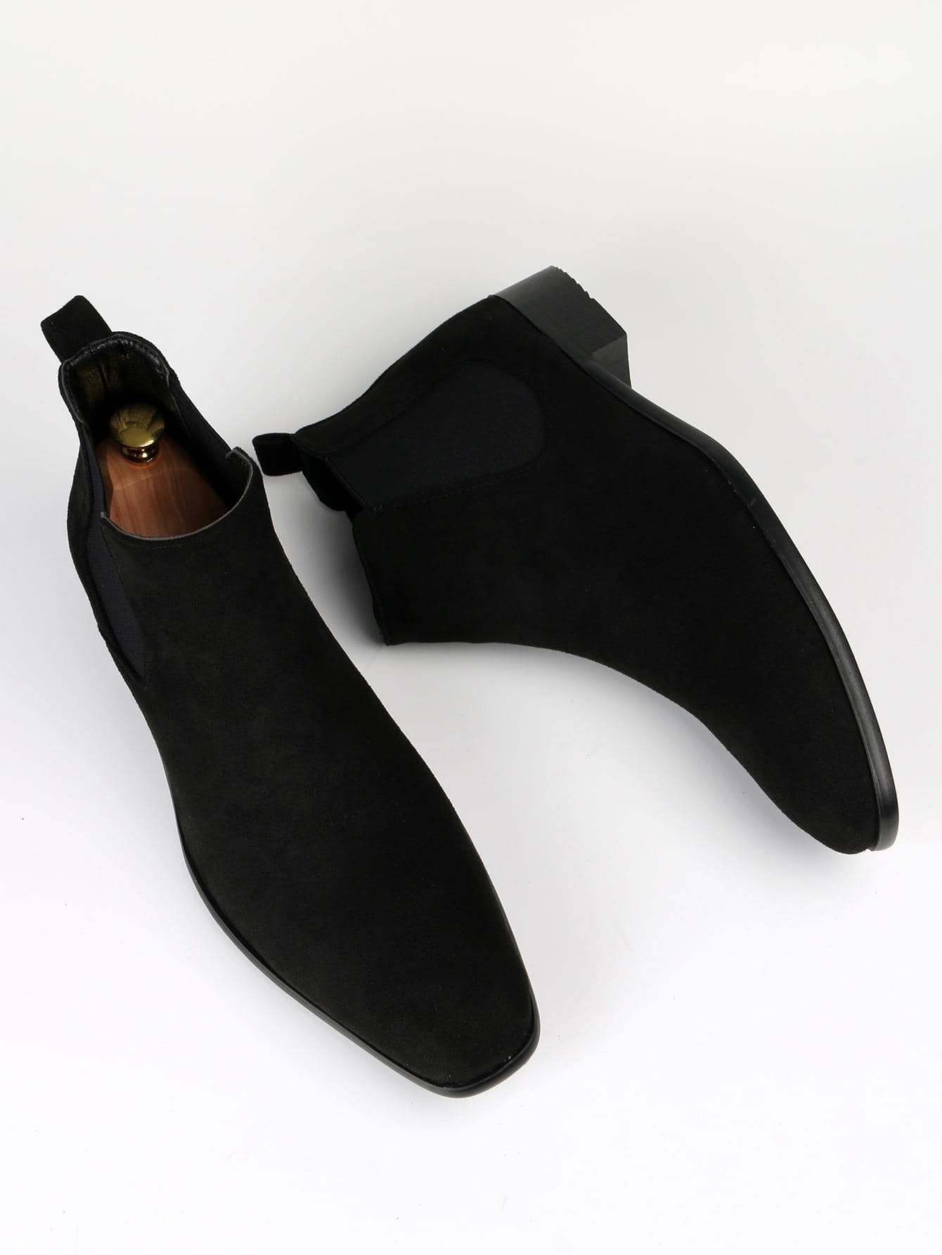 Men Minimalist Slip On Chelsea Boots - Faux Suede Boots 