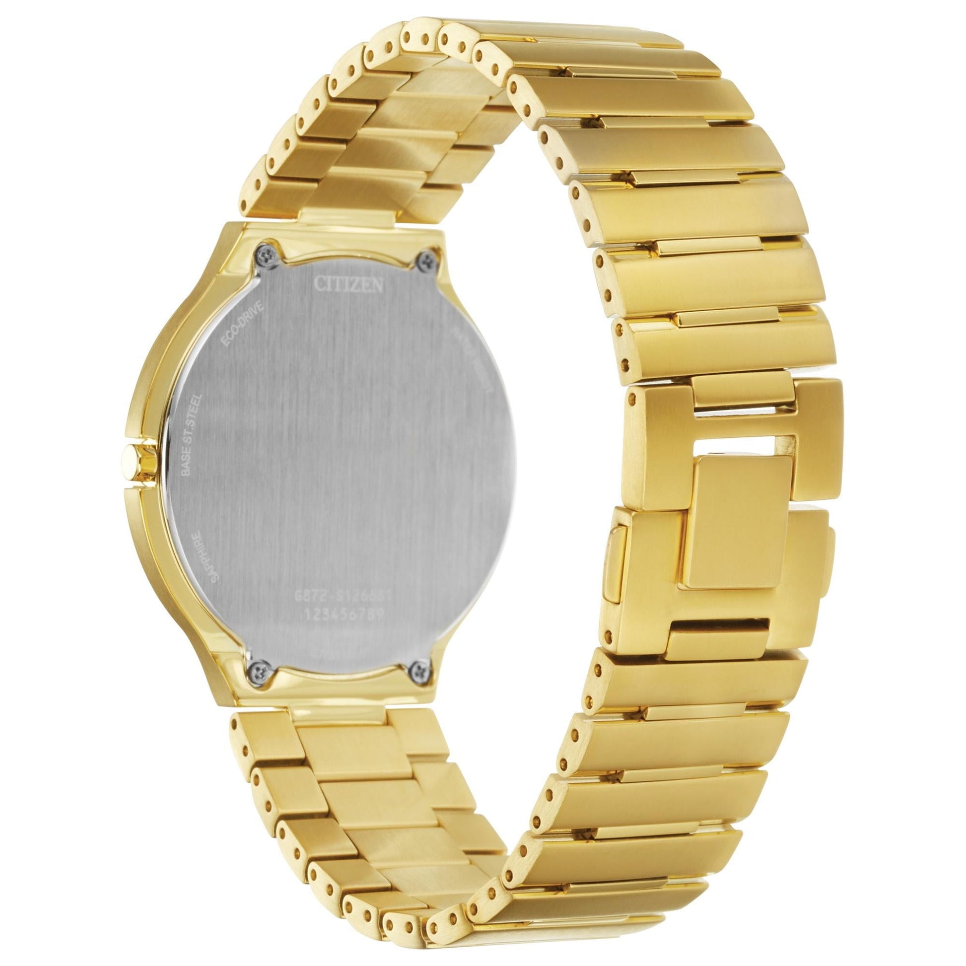 Citizen Unisex Eco-Drive Stiletto Gold-Tone Stainless Steel Watch 