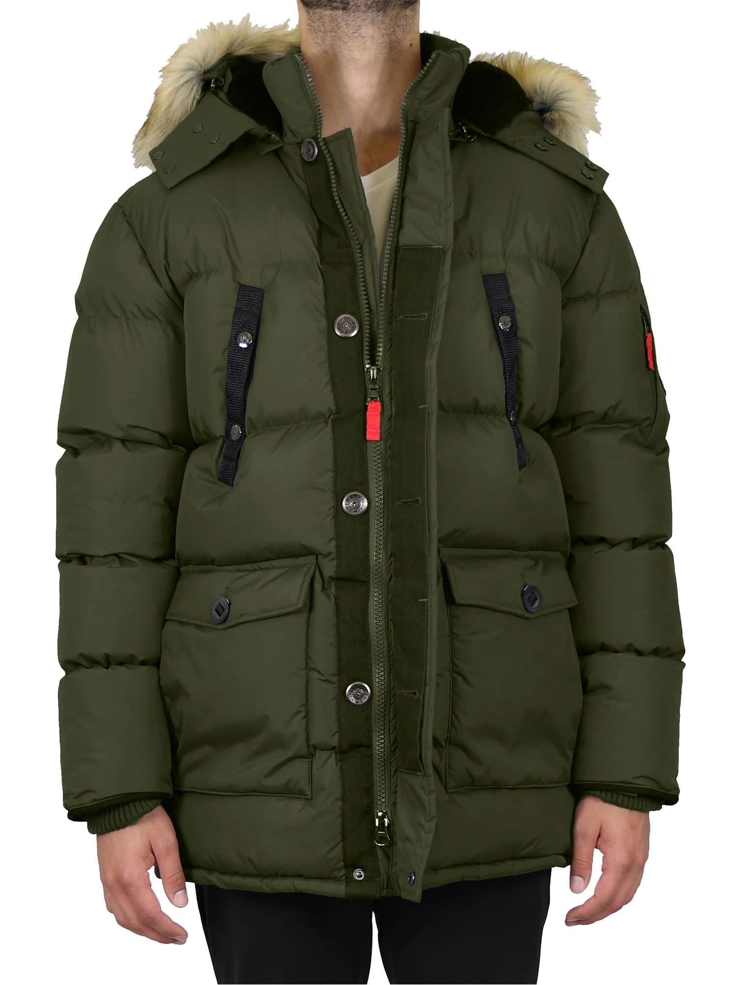 Mens Heavyweight Hooded Long Classic Parka Jacket Coat 