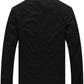 WenVen Men's Jacket Lightweight Long Sleeve Work Coat Black L 