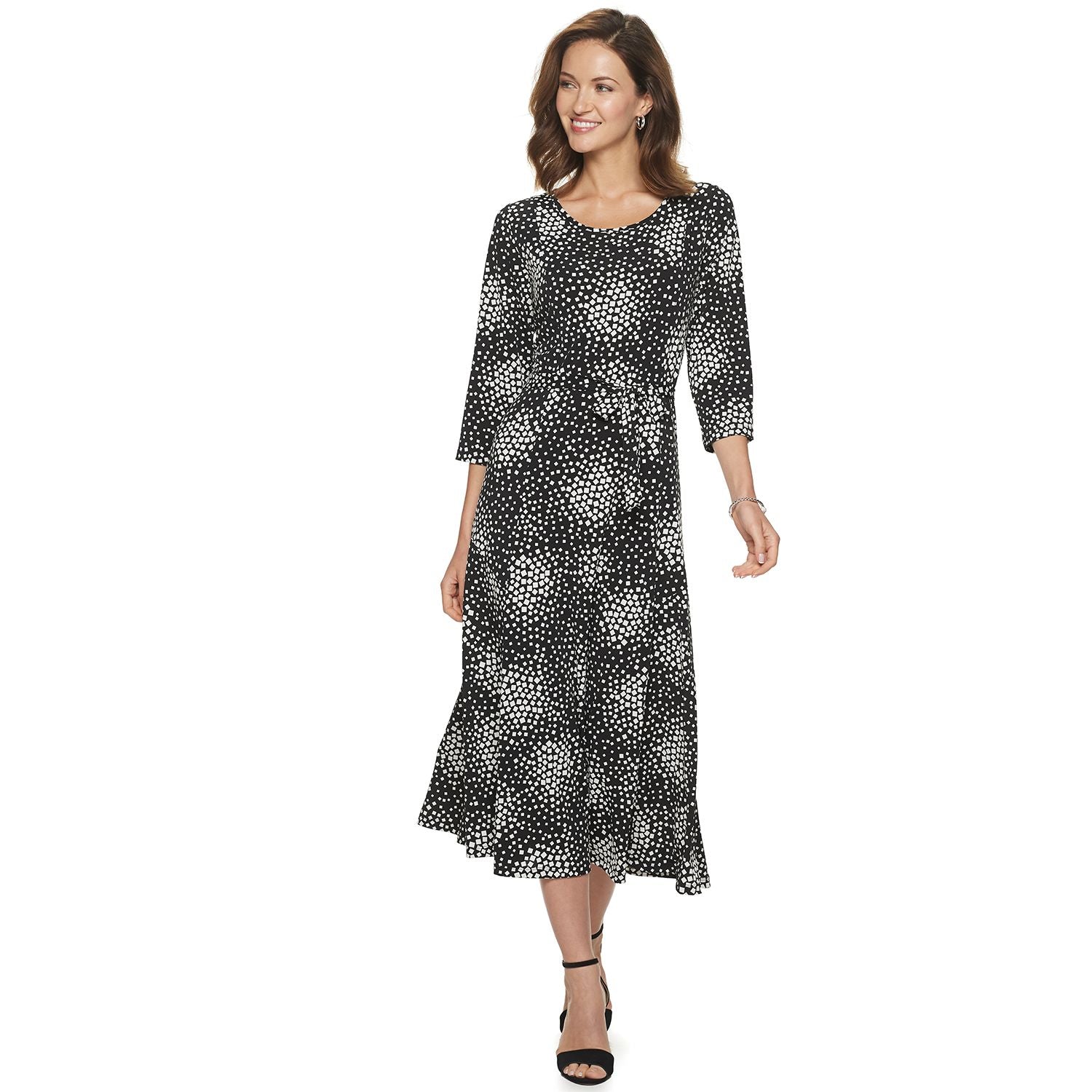 Nina Leonard Print Midi Dress 