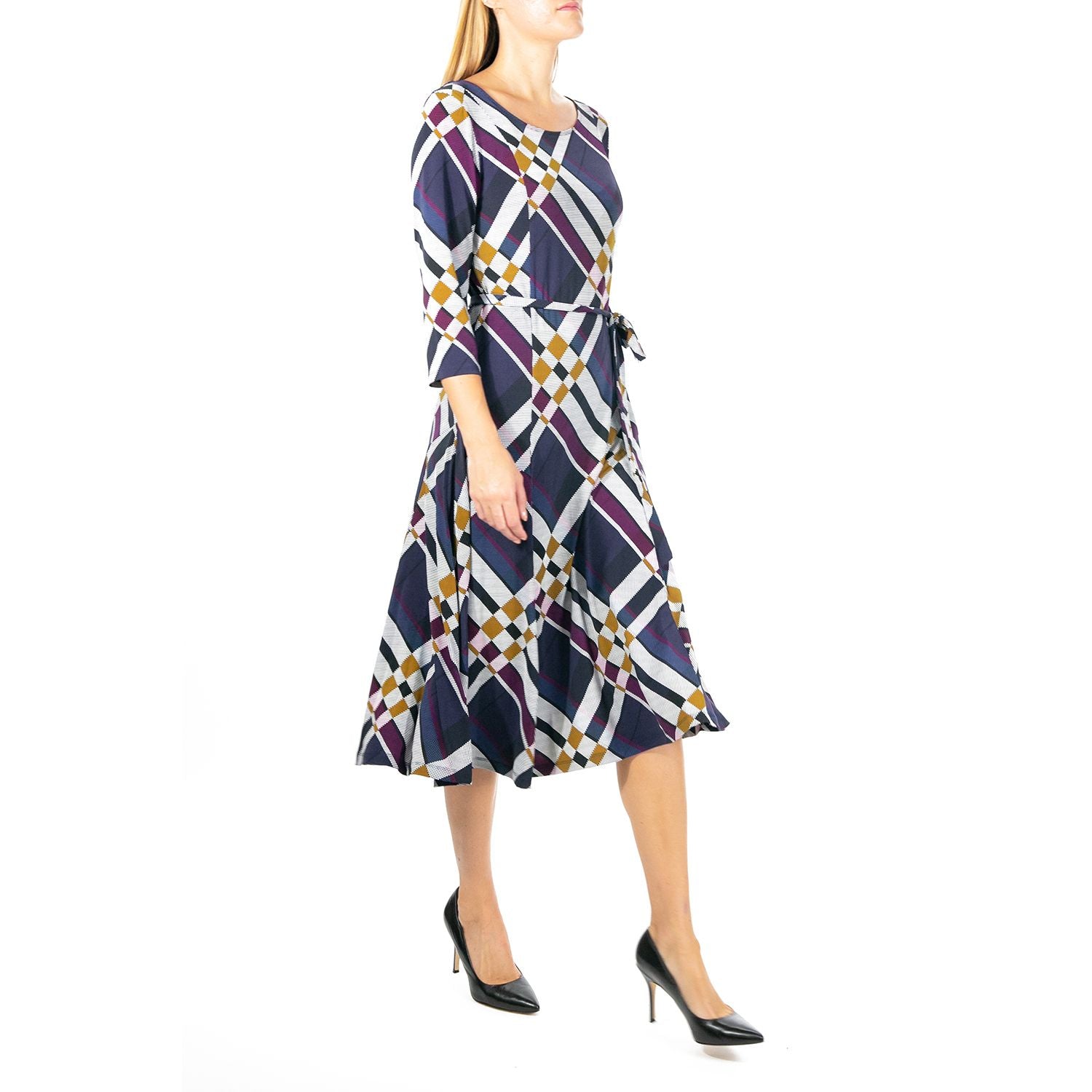 Nina Leonard Print Midi Dress 