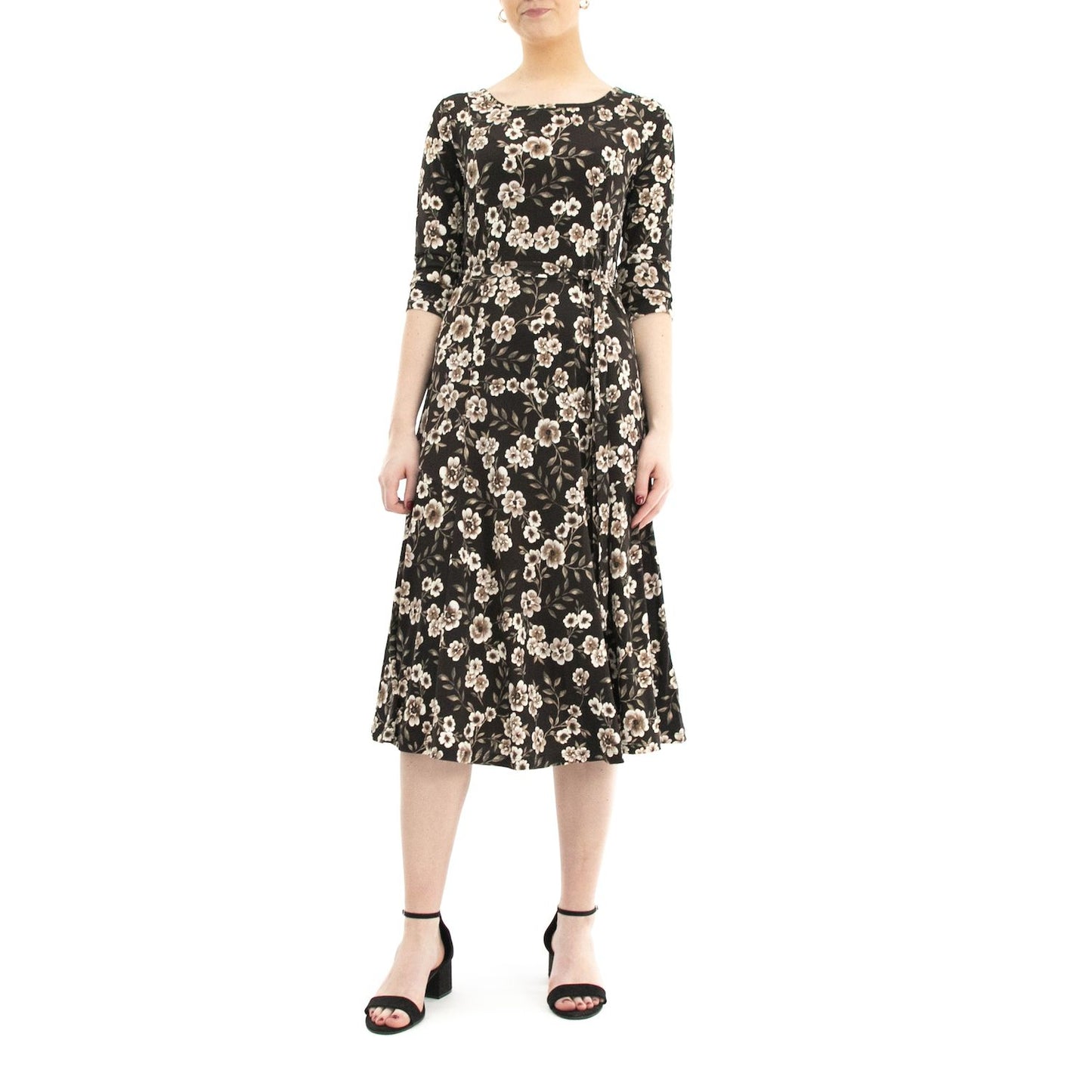 Nina Leonard Print Midi Dress 