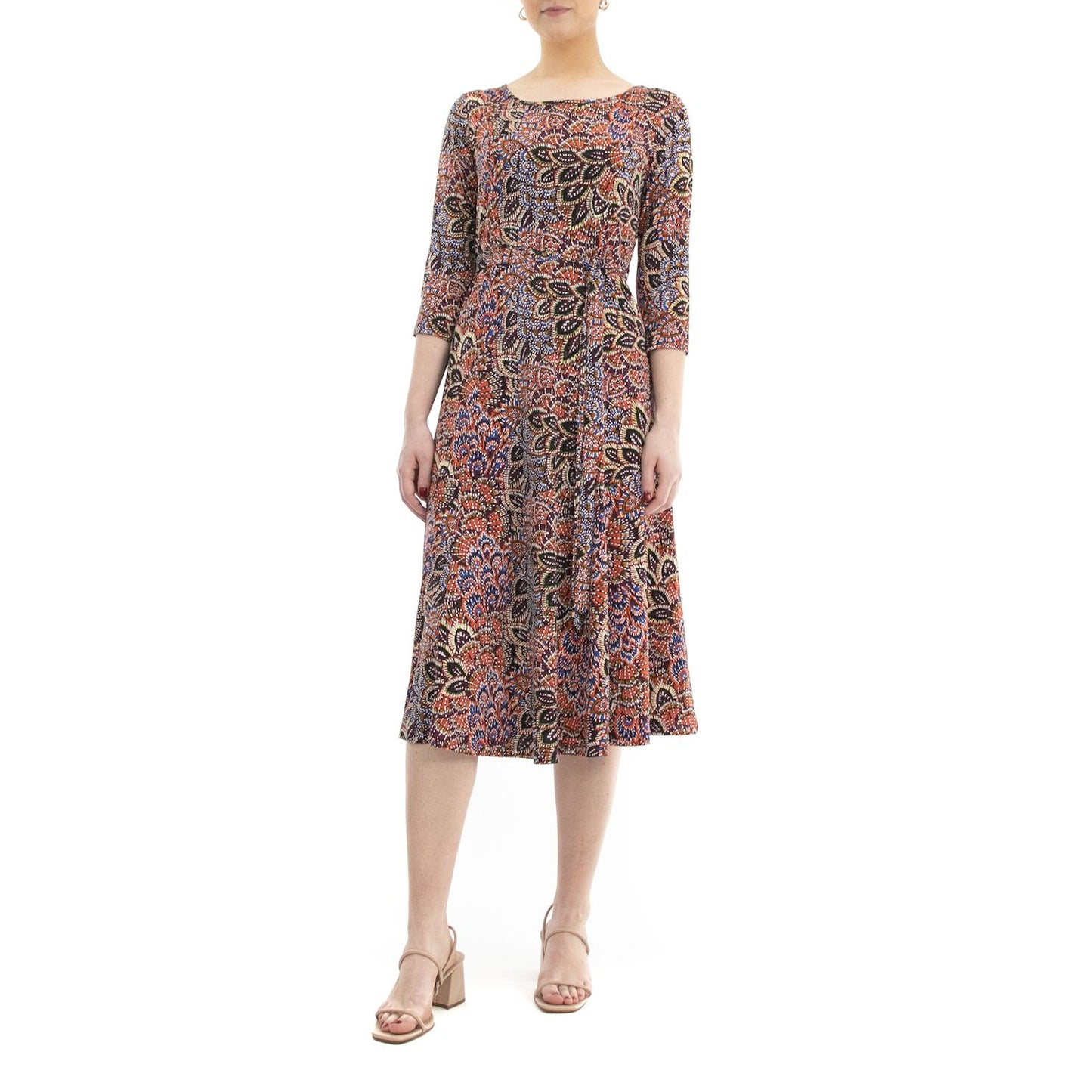 Nina Leonard Print Midi Dress 