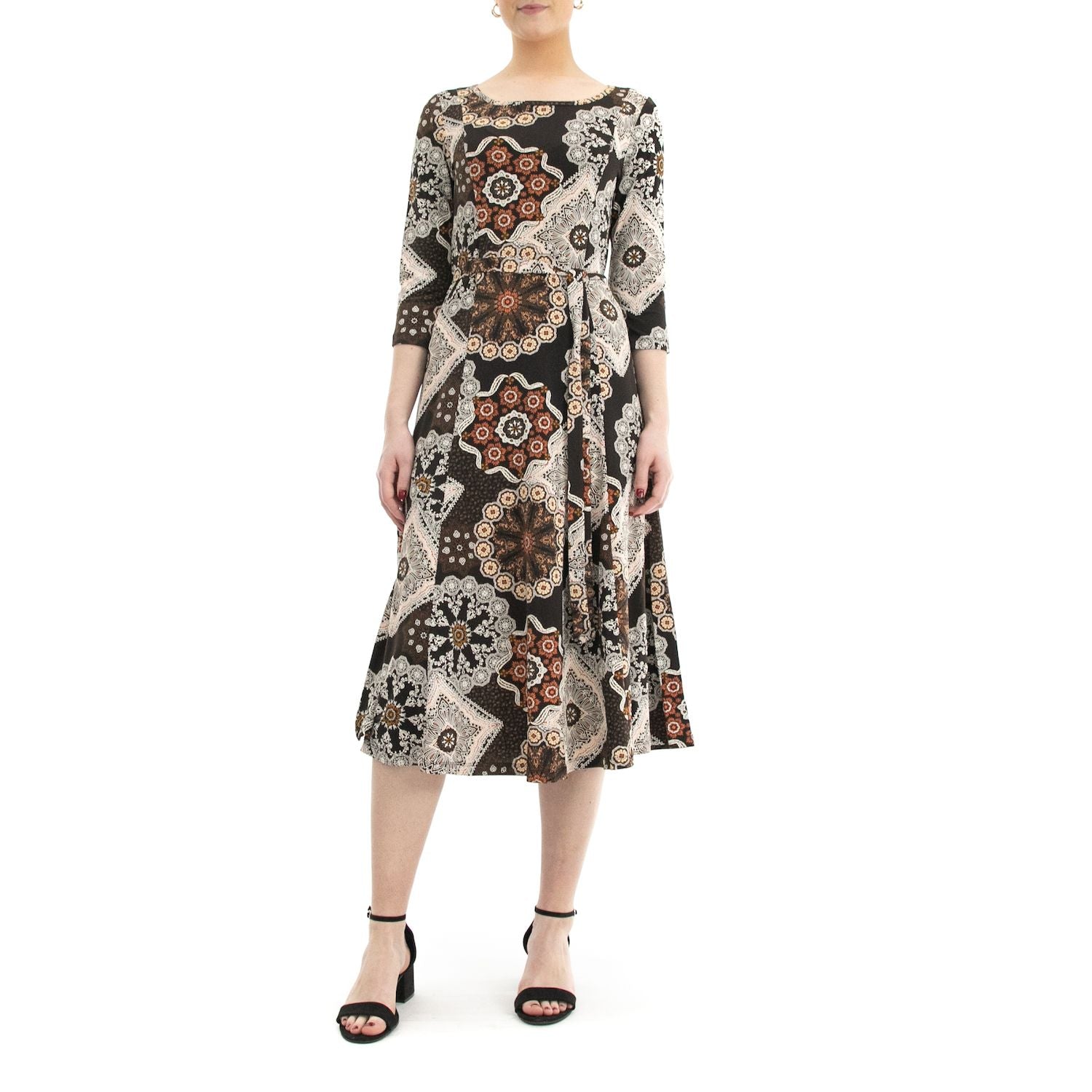 Nina Leonard Print Midi Dress 