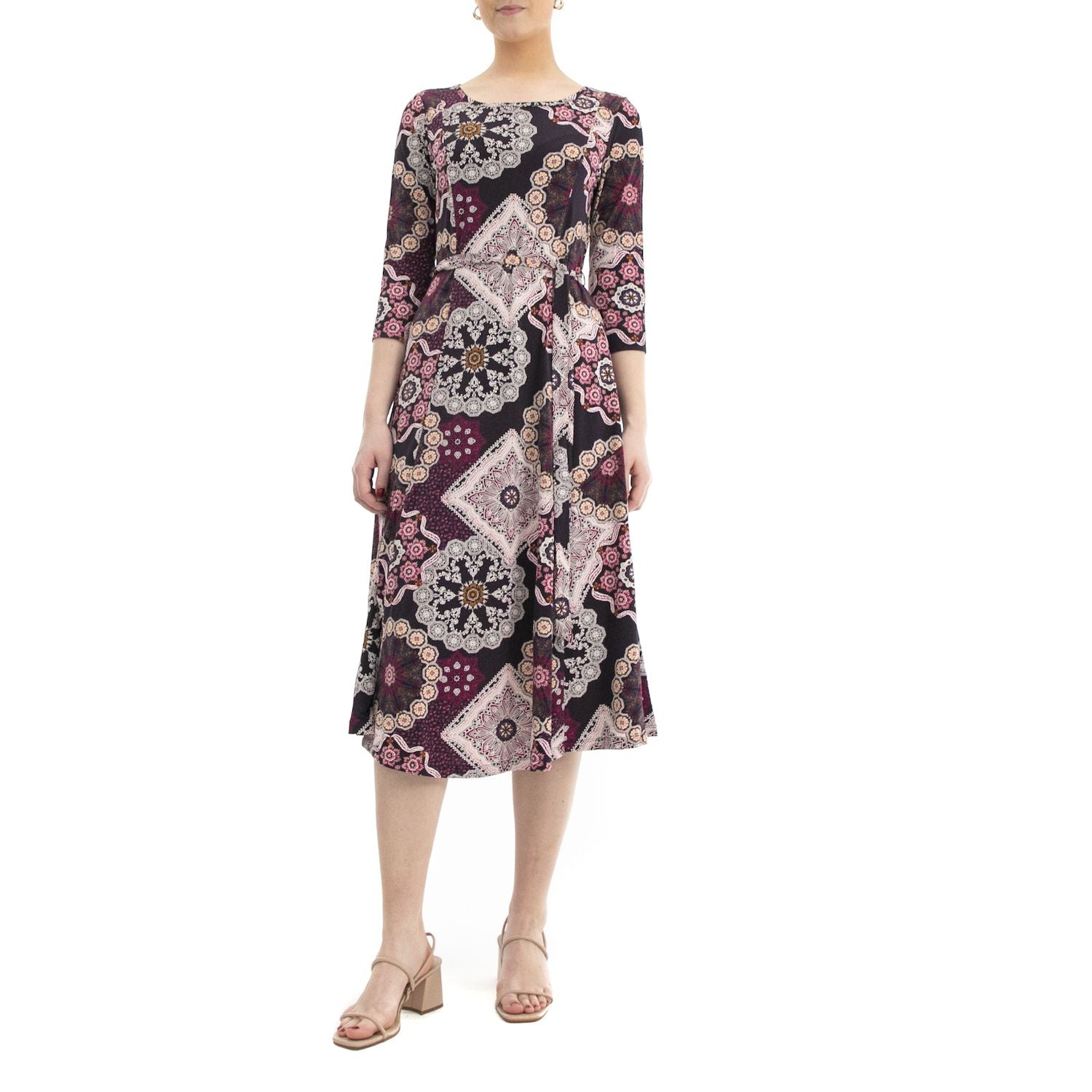 Nina Leonard Print Midi Dress 