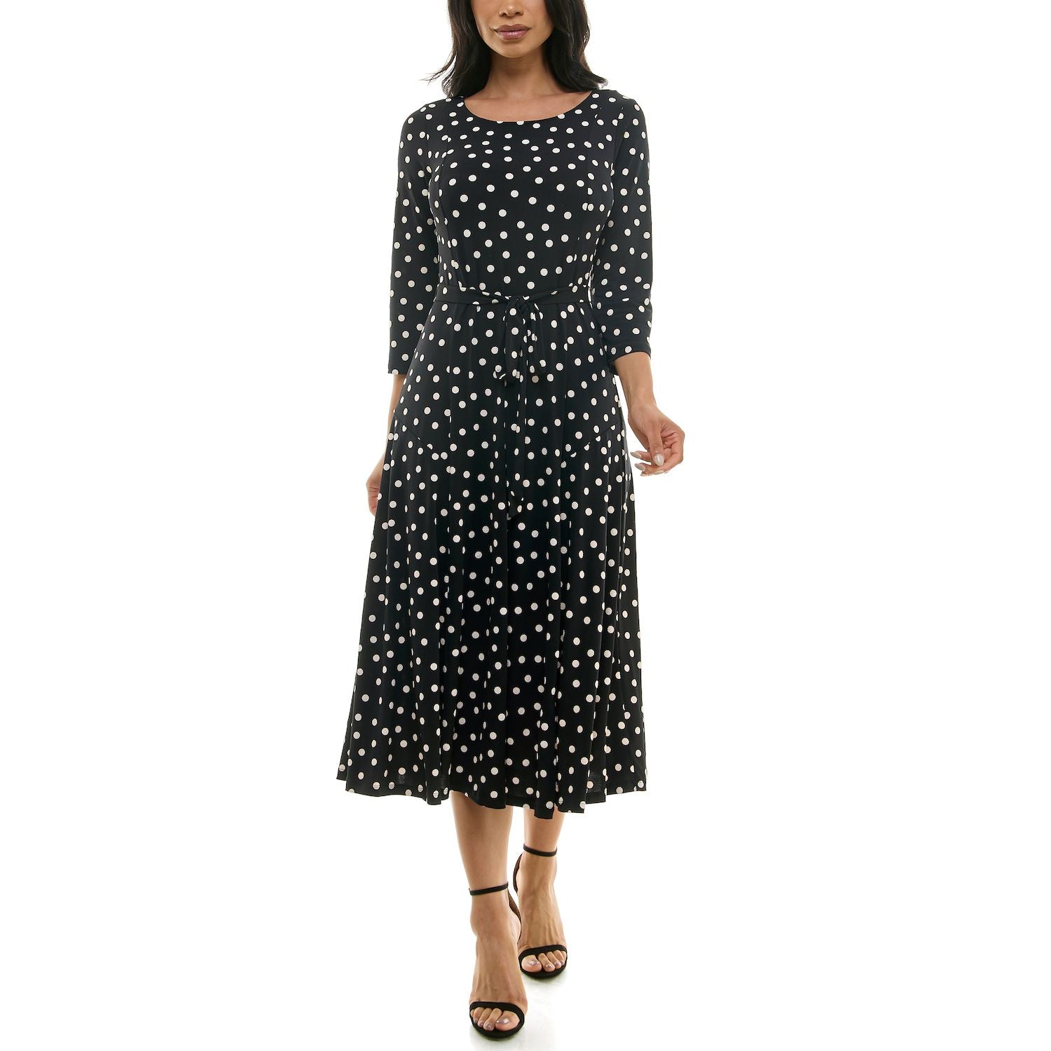 Nina Leonard Print Midi Dress 