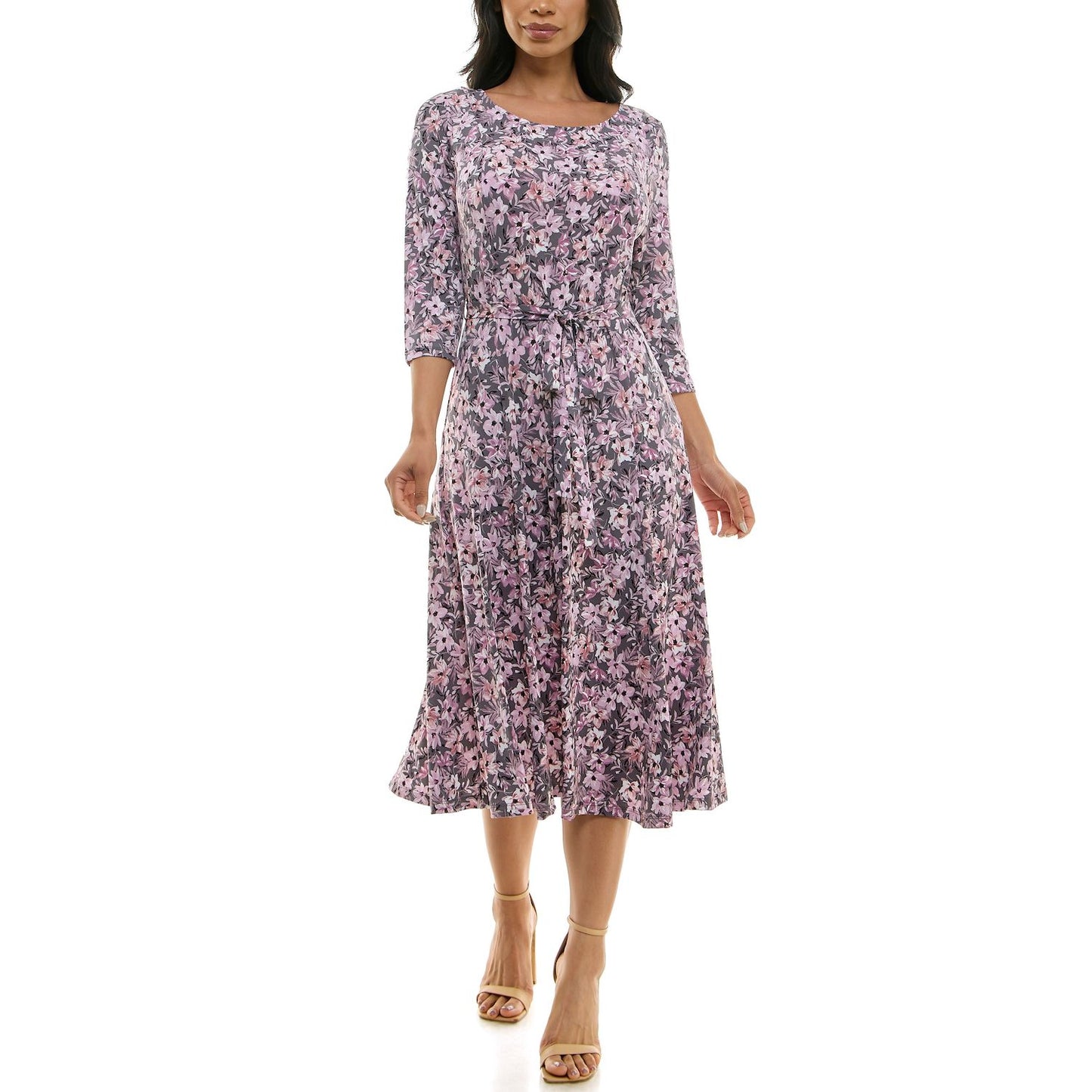 Nina Leonard Print Midi Dress 