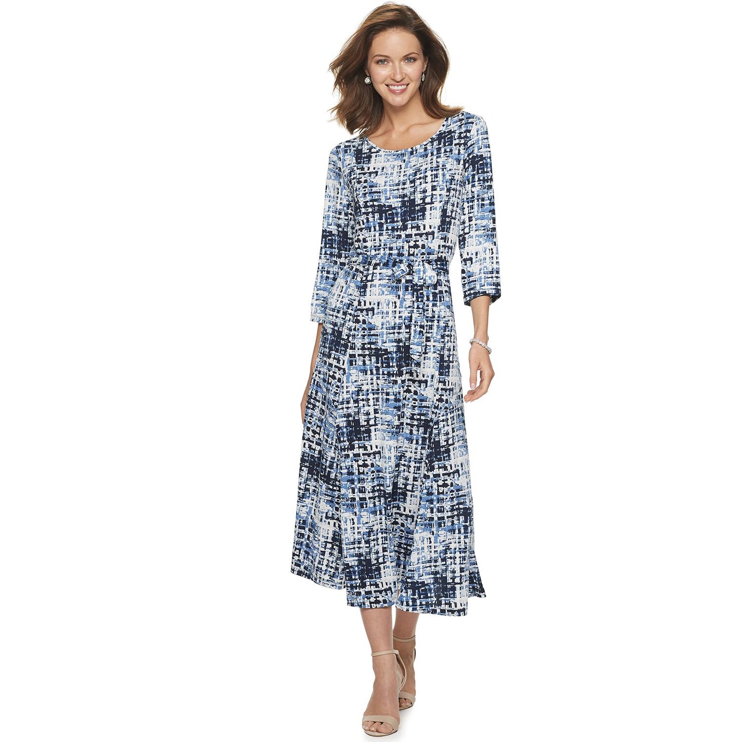 Nina Leonard Print Midi Dress 