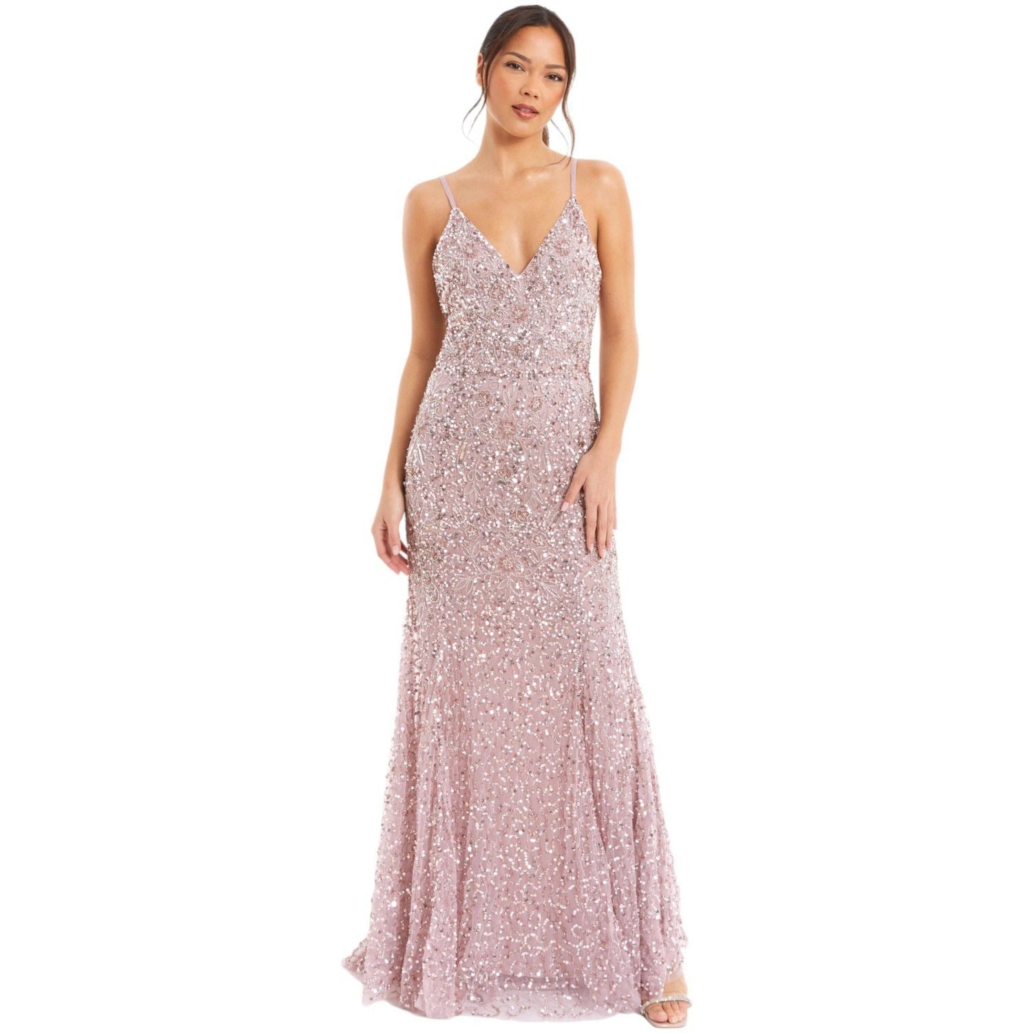 Quiz Women's Sequin Strappy Evening Dress 