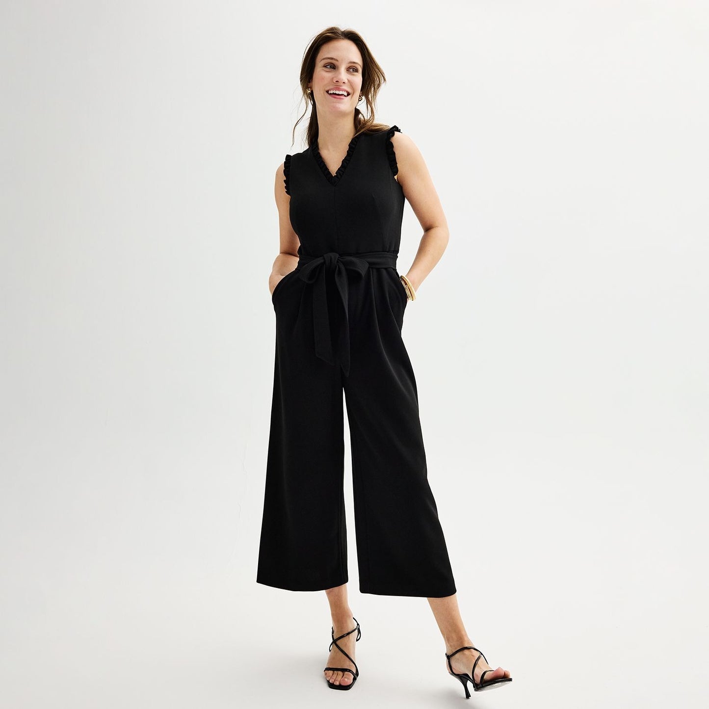 Andrew Marc Ruffle Jumpsuit 