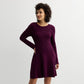 Knitted Ribbed Long Sleeve Sweater Dress 