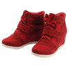 Rismart Hidden Heel High Top Lace-up Suede Sneakers 